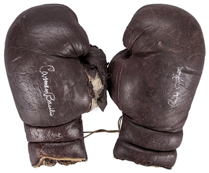 Carmen Basilio and Emile Griffith Individually Signed Pair of Vintage Boxing Gloves (Beckett)